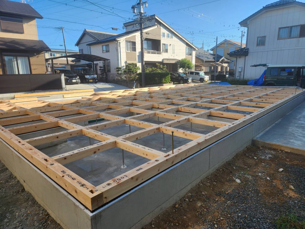 蹴球(サッカー)と収納 こだわりの家～【土台据え】 #新築住宅の完成まで